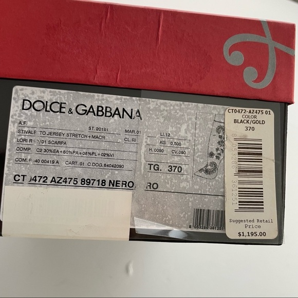 DOLCE & GABBANA Lori embellished lace appliquéd stretch jersey sock boot gold - Picture 11 of 13